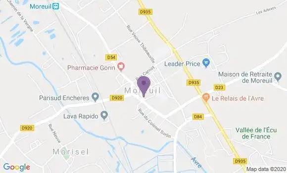 Localisation Crédit Agricole Agence de Moreuil