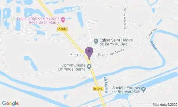 Localisation Crédit Agricole Agence de Guignicourt
