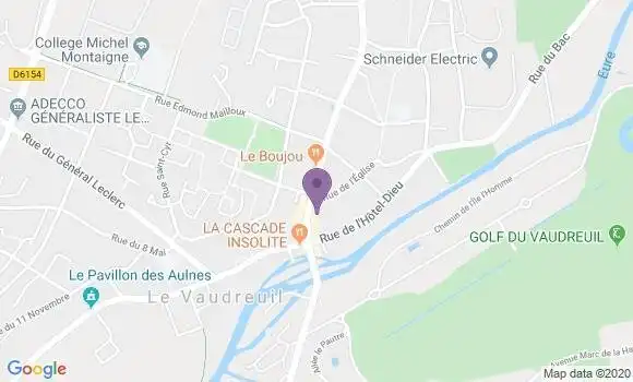 Localisation Crédit Agricole Agence de Le Vaudreuil