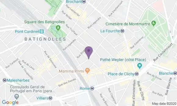 Localisation Crédit Agricole Agence de Paris Batignolles
