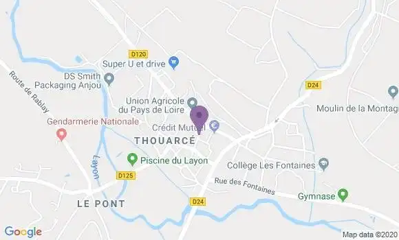 Localisation Crédit Agricole Agence de Thouarcé