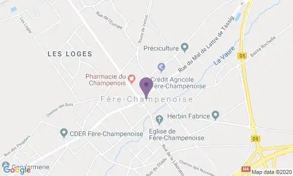 Localisation Crédit Agricole Agence de Fère Champenoise