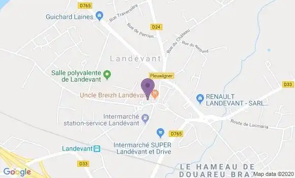 Localisation Crédit Agricole Agence de Landevant