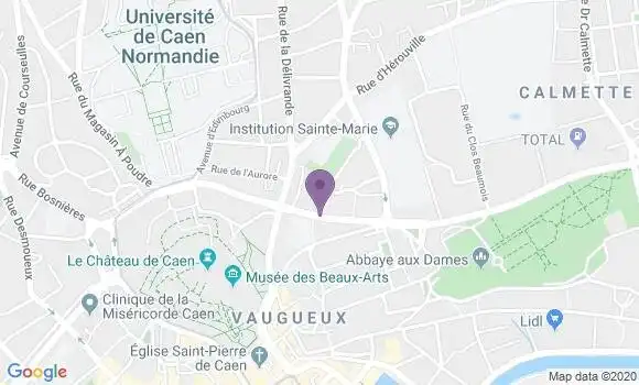 Localisation Crédit Agricole Agence de Caen Pigacière