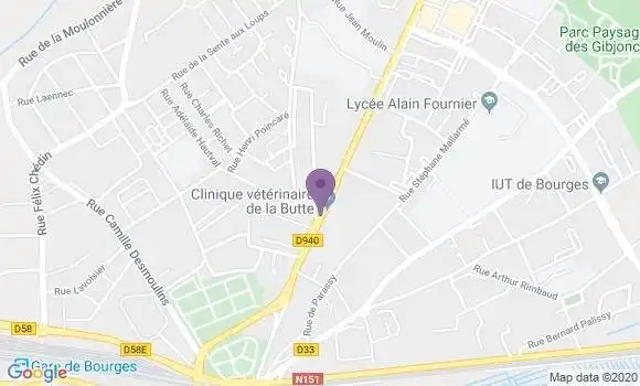 Localisation LCL Agence de Bourges Chancellerie