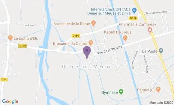 Localisation Crédit Agricole Agence de Dieue sur Meuse