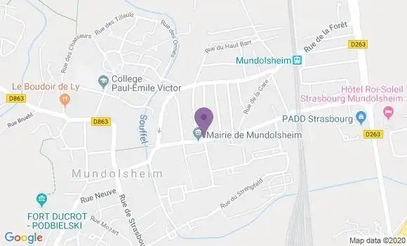 Localisation Crédit Agricole Agence de Mundolsheim