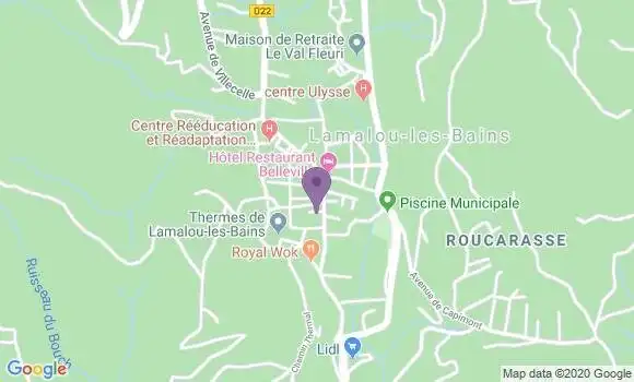 Localisation Crédit Agricole Agence de Lamalou les Bains
