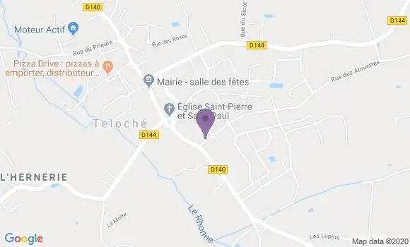 Localisation Crédit Agricole Agence de Teloché