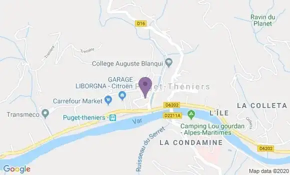 Localisation Crédit Agricole Agence de Puget Théniers