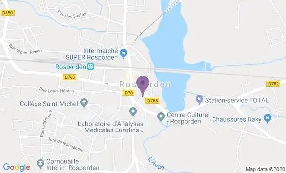 Localisation Crédit Agricole Agence de Rosporden