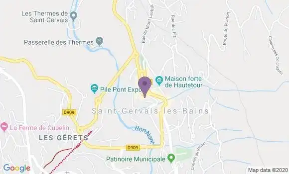 Localisation Crédit Agricole Agence de Saint Gervais les Bains
