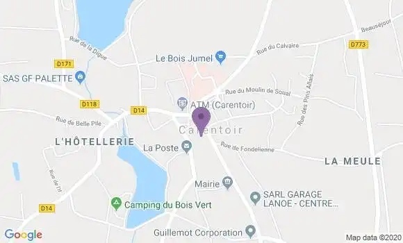 Localisation Crédit Agricole Agence de Carentoir