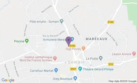 Localisation Crédit Agricole Agence de Somain