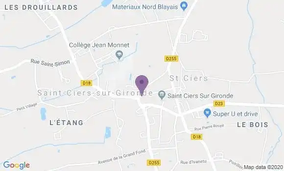 Localisation Crédit Agricole Agence de Saint Ciers sur Gironde