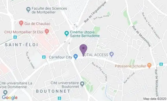 Localisation LCL Agence de Montpellier Aiguelongue