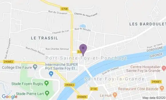 Localisation Crédit Agricole Agence de Port Sainte Foy