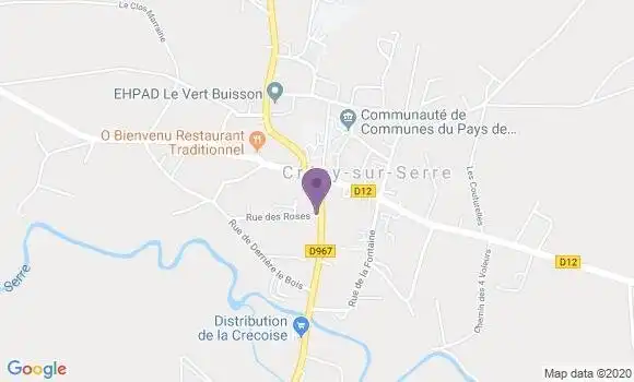 Localisation Crédit Agricole Agence de Crécy sur Serre