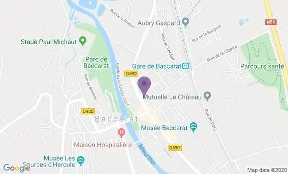 Localisation Crédit Agricole Agence de Baccarat