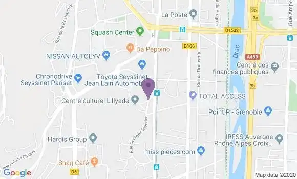 Localisation Crédit Agricole Agence de Seyssinet