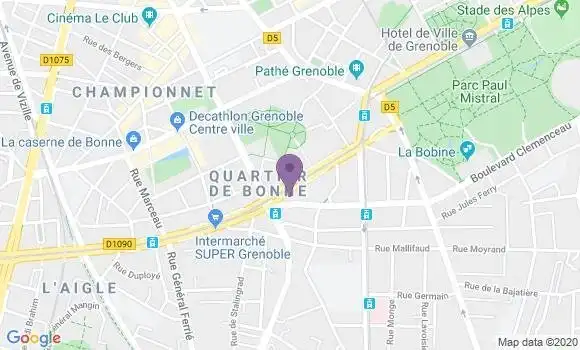 Localisation Crédit Agricole Agence de Grenoble Rivet