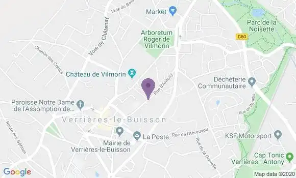 Localisation LCL Agence de Verrières le Buisson