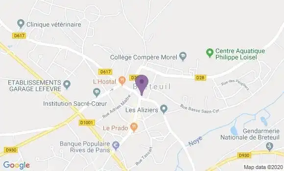 Localisation Crédit Agricole Agence de Breteuil