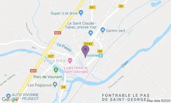 Localisation Crédit Agricole Agence de Vivonne