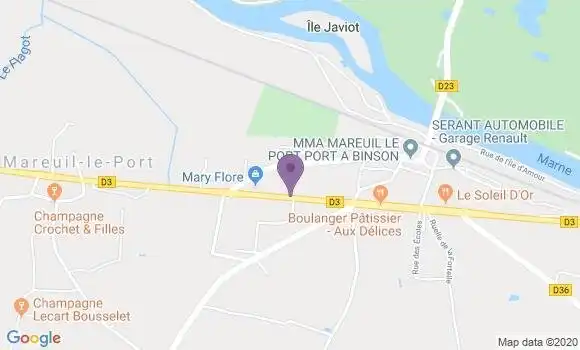 Localisation Crédit Agricole Agence de Port à Binson