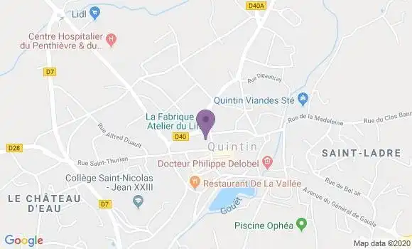 Localisation Crédit Agricole Agence de Quintin