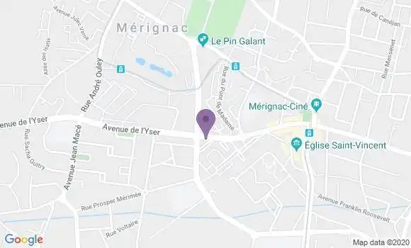 Localisation Crédit Agricole Agence de Mérignac