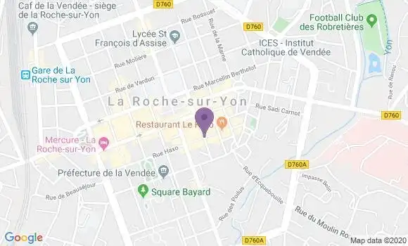 Localisation Crédit Agricole Agence de La Roche sur Yon Habitat