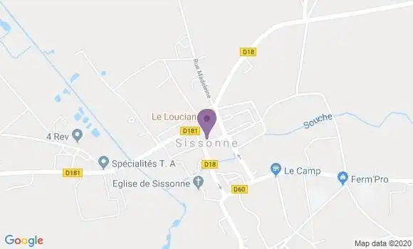 Localisation Crédit Agricole Agence de Sissonne