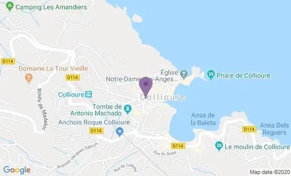 Localisation Crédit Agricole Agence de Collioure
