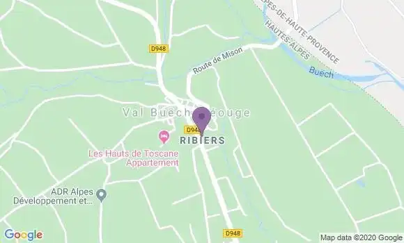 Localisation Crédit Agricole Agence de Ribiers