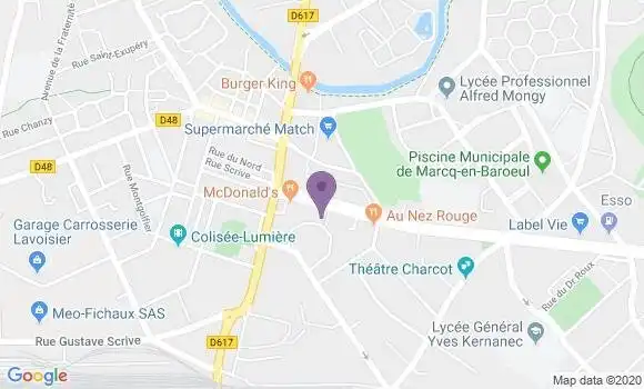 Localisation Crédit Agricole Agence de Marcq en Baroeul Clemenceau