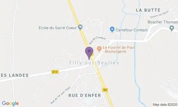 Localisation Crédit Agricole Agence de Tilly sur Seulles