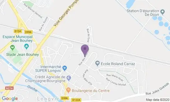 Localisation Crédit Agricole Agence de Longvic