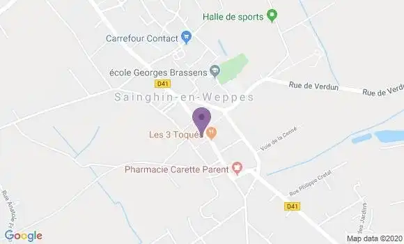 Localisation Crédit Agricole Agence de Sainghin en Weppes