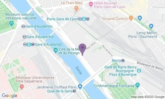 Localisation Crédit Agricole Agence de Paris Rapée