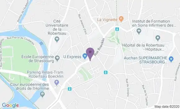 Localisation Crédit Agricole Agence de Strasbourg Robertsau