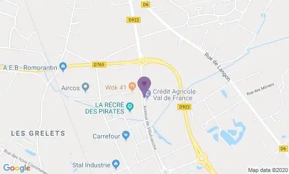 Localisation Crédit Agricole Agence de Romorantin Plaisance