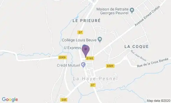 Localisation Crédit Agricole Agence de La Haye Pesnel