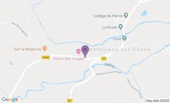 Localisation Crédit Agricole Agence de Monthureux sur Saône