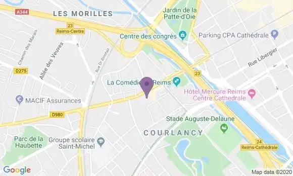 Localisation Crédit Agricole Agence de Reims Porte de Paris