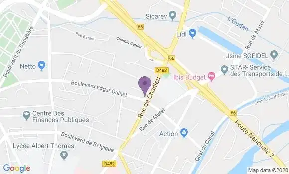 Localisation Crédit Agricole Agence de Roanne Arsenal