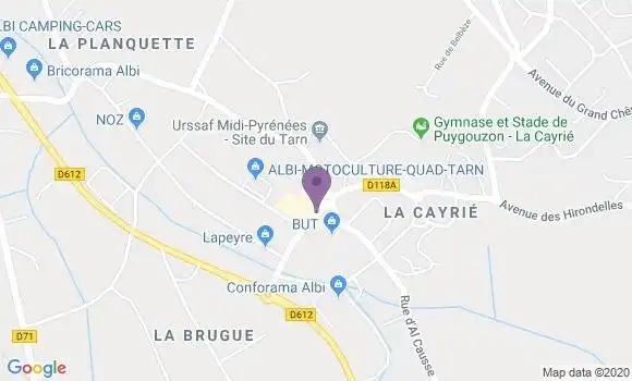 Localisation Crédit Agricole Agence de Puygouzon