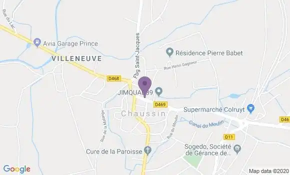 Localisation Crédit Agricole Agence de Chaussin