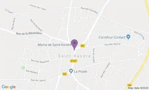 Localisation Crédit Agricole Agence de Saint Xandre