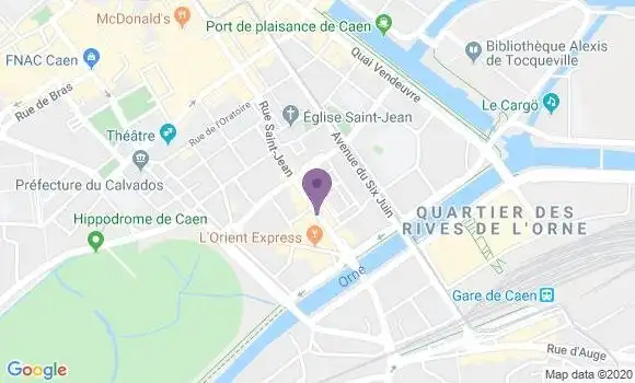 Localisation LCL Agence de Caen Saint Jean
